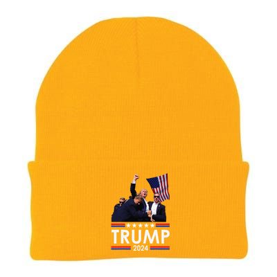 Trump Fist Pump Shot At Trump 2024 Trump Survives Rally Knit Cap Winter Beanie