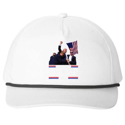 Trump Fist Pump Shot At Trump 2024 Trump Survives Rally Snapback Five-Panel Rope Hat