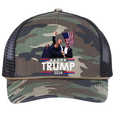 Trump Fist Pump Shot At Trump 2024 Trump Survives Rally Retro Rope Trucker Hat Cap