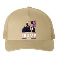 Trump Fist Pump Shot At Trump 2024 Trump Survives Rally Yupoong Adult 5-Panel Trucker Hat