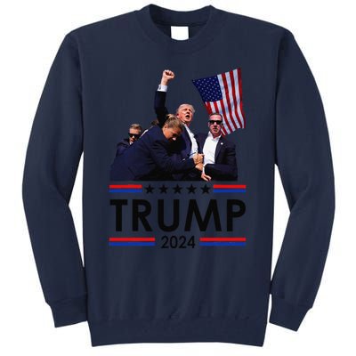 Trump Fist Pump Shot At Trump 2024 Trump Survives Rally Tall Sweatshirt