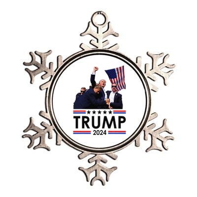 Trump Fist Pump Shot At Trump 2024 Trump Survives Rally Metallic Star Ornament