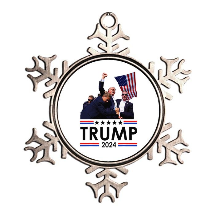 Trump Fist Pump Shot At Trump 2024 Trump Survives Rally Metallic Star Ornament