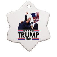 Trump Fist Pump Shot At Trump 2024 Trump Survives Rally Ceramic Star Ornament