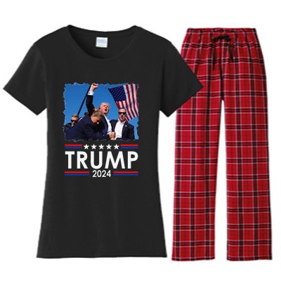 Trump Fist Pump Shot At Trump 2024 Trump Survives Rally Sweat Women's Flannel Pajama Set