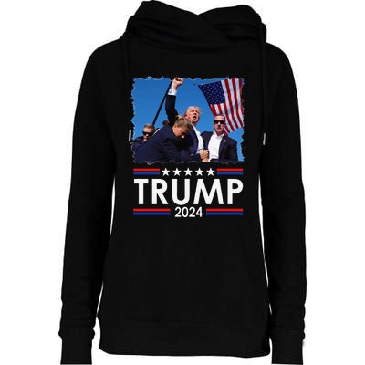 Trump Fist Pump Shot At Trump 2024 Trump Survives Rally Sweat Womens Funnel Neck Pullover Hood