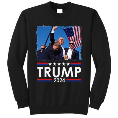 Trump Fist Pump Shot At Trump 2024 Trump Survives Rally Sweat Tall Sweatshirt