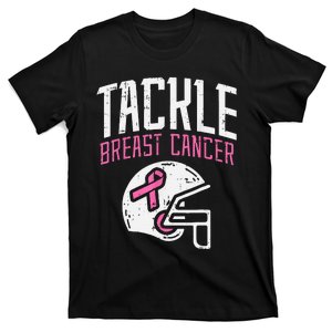 Tackle Football Ribbon Breast Cancer Awareness T-Shirt