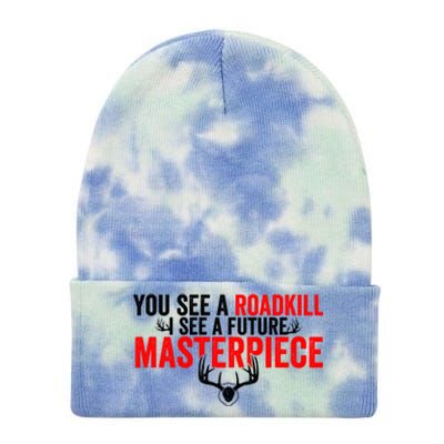 Taxidermy From Roadkill To Masterpiece Taxidermist Deer Gift Tie Dye 12in Knit Beanie