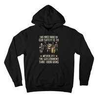 The First Rule Of Gun Safety (on back) Hoodie