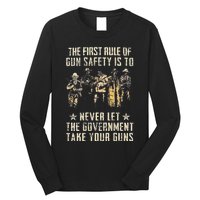 The First Rule Of Gun Safety (on back) Long Sleeve Shirt