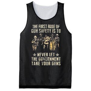 The First Rule Of Gun Safety (on back) Mesh Reversible Basketball Jersey Tank