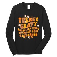 Thanksgiving Feast Retro Turkey Gravy Beans & Rolls Casserole Long Sleeve Shirt