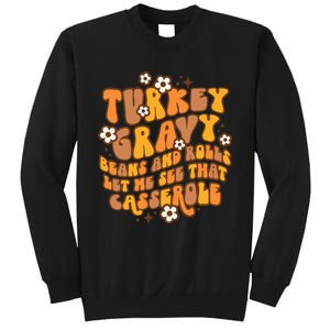 Thanksgiving Feast Retro Turkey Gravy Beans & Rolls Casserole Sweatshirt