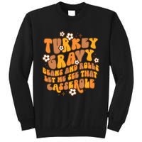 Thanksgiving Feast Retro Turkey Gravy Beans & Rolls Casserole Sweatshirt