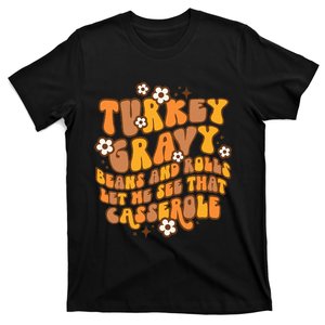 Thanksgiving Feast Retro Turkey Gravy Beans & Rolls Casserole T-Shirt