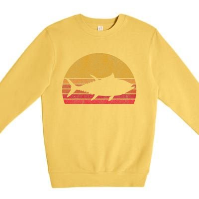 Tuna Fishing Retro Sunset Bluefin Fisherman Premium Crewneck Sweatshirt