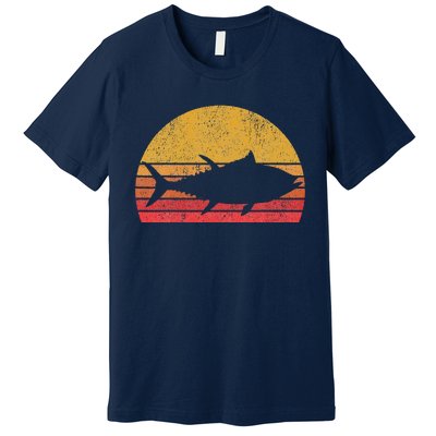 Tuna Fishing Retro Sunset Bluefin Fisherman Premium T-Shirt