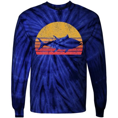 Tuna Fishing Retro Sunset Bluefin Fisherman Tie-Dye Long Sleeve Shirt