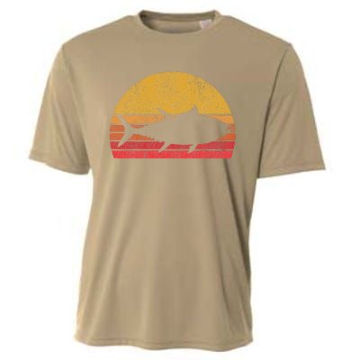 Tuna Fishing Retro Sunset Bluefin Fisherman Cooling Performance Crew T-Shirt