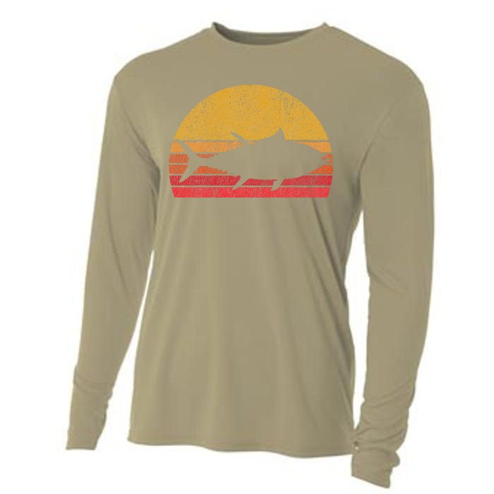 Tuna Fishing Retro Sunset Bluefin Fisherman Cooling Performance Long Sleeve Crew