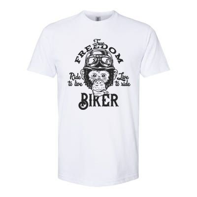 True Freedom Ride To Live Live To Ride Biker Softstyle CVC T-Shirt