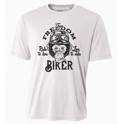 True Freedom Ride To Live Live To Ride Biker Cooling Performance Crew T-Shirt