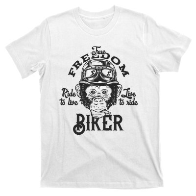 True Freedom Ride To Live Live To Ride Biker T-Shirt