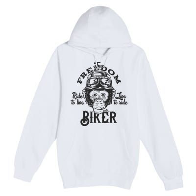 True Freedom Ride To Live Live To Ride Biker Premium Pullover Hoodie