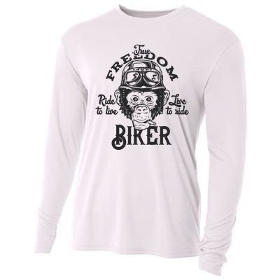 True Freedom Ride To Live Live To Ride Biker Cooling Performance Long Sleeve Crew