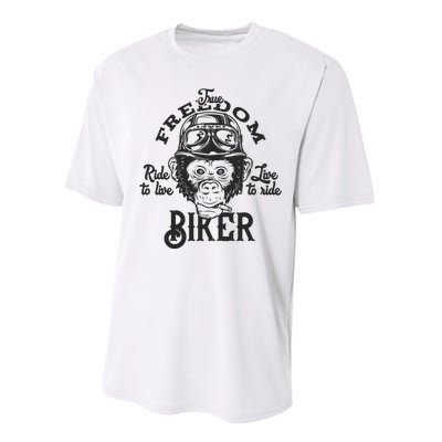 True Freedom Ride To Live Live To Ride Biker Performance Sprint T-Shirt