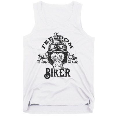 True Freedom Ride To Live Live To Ride Biker Tank Top