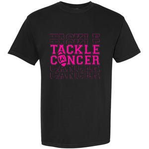 Tackle Football Ribbon Breast Cancer Awareness Garment-Dyed Heavyweight T-Shirt