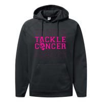 Tackle Football Ribbon Breast Cancer Awareness Performance Fleece Hoodie