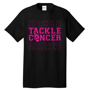 Tackle Football Ribbon Breast Cancer Awareness Tall T-Shirt