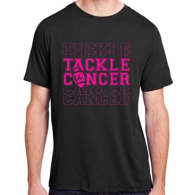 Tackle Football Ribbon Breast Cancer Awareness Adult ChromaSoft Performance T-Shirt