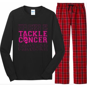 Tackle Football Ribbon Breast Cancer Awareness Long Sleeve Pajama Set