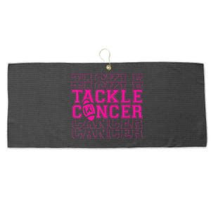 Tackle Football Ribbon Breast Cancer Awareness Large Microfiber Waffle Golf Towel