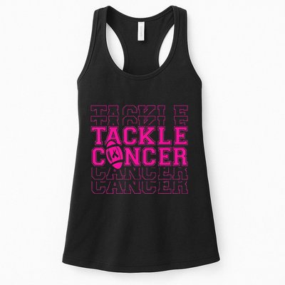 Tackle Football Ribbon Breast Cancer Awareness Womens Tank Top