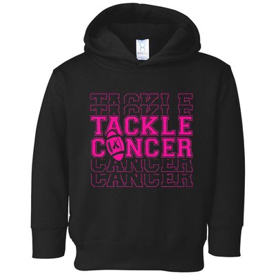Tackle Football Ribbon Breast Cancer Awareness Toddler Hoodie