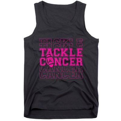 Tackle Football Ribbon Breast Cancer Awareness Tank Top