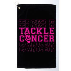 Tackle Football Ribbon Breast Cancer Awareness Platinum Collection Golf Towel