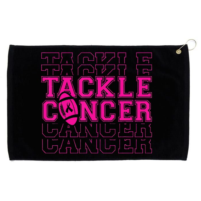 Tackle Football Ribbon Breast Cancer Awareness Grommeted Golf Towel