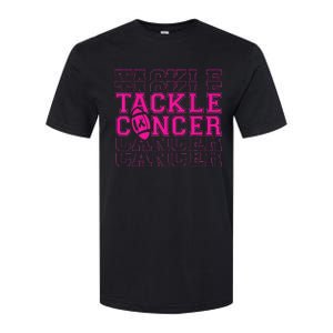 Tackle Football Ribbon Breast Cancer Awareness Softstyle CVC T-Shirt