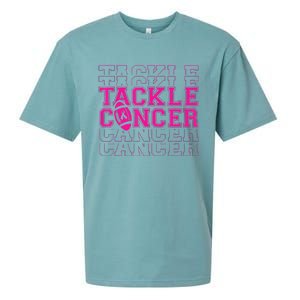 Tackle Football Ribbon Breast Cancer Awareness Sueded Cloud Jersey T-Shirt