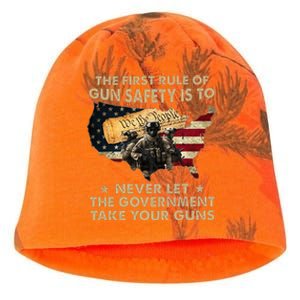 The First Rule Of Gun Safety Is To Never Let The Governt Kati - Camo Knit Beanie