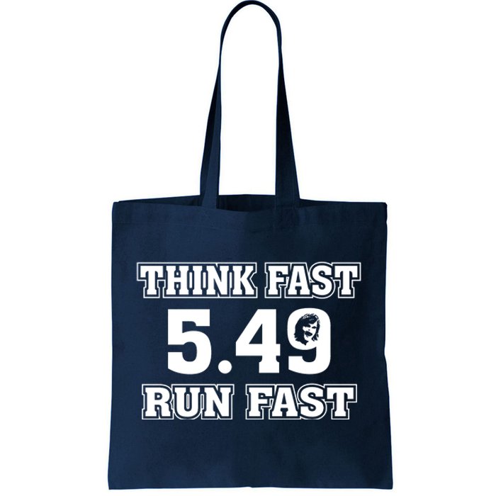 Think Fast Run Fast 5.49 Lover New York Pennsylvania Football Tote Bag