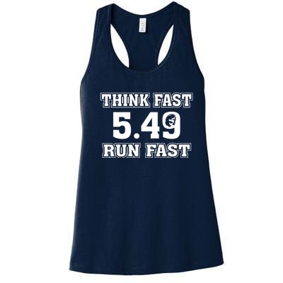 Think Fast Run Fast 5.49 Lover New York Pennsylvania Football Women's Racerback Tank