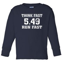 Think Fast Run Fast 5.49 Lover New York Pennsylvania Football Toddler Long Sleeve Shirt