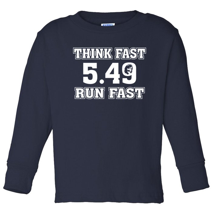 Think Fast Run Fast 5.49 Lover New York Pennsylvania Football Toddler Long Sleeve Shirt